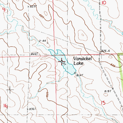 Topographic Map of Vansickel Lake, SD