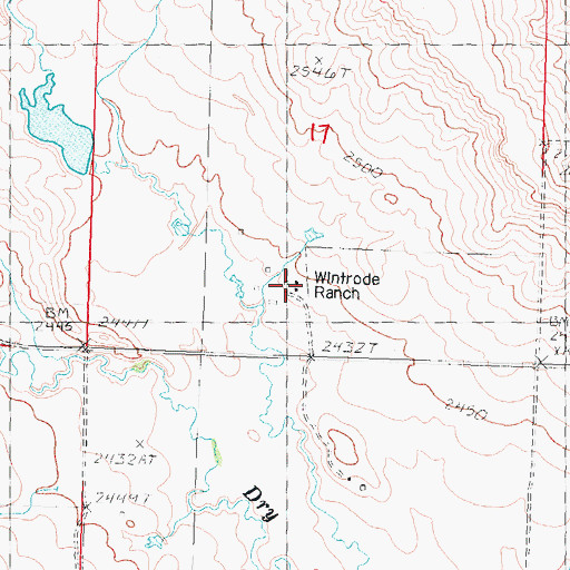 Topographic Map of Wintrode Ranch, SD
