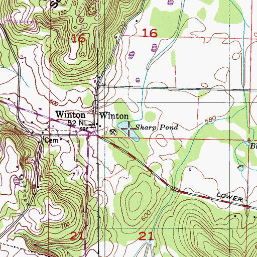 Topographic Map of Sharp Pond, AL