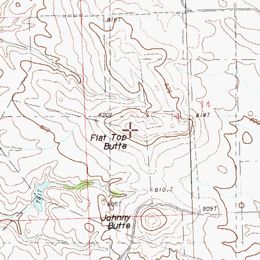 Topographic Map of Flat Top Butte, SD