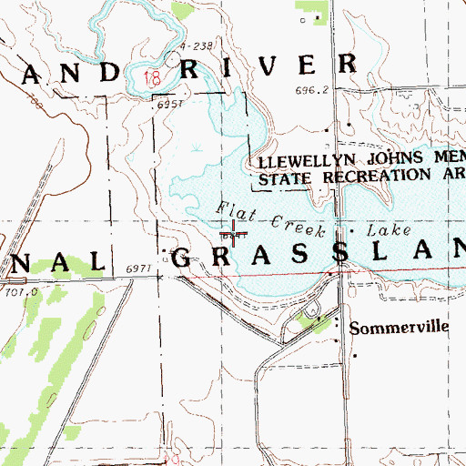 Topographic Map of Llewellyn Johns Memorial State Recreation Area, SD