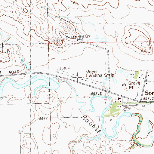 Topographic Map of Meyer Landing Strip (historical), SD