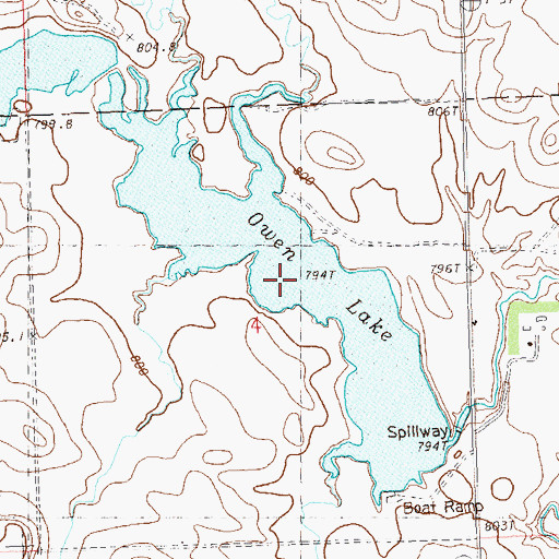 Topographic Map of Owen Lake, SD