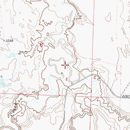 Topographic Map of East Fork East Twin Butte Creek, SD