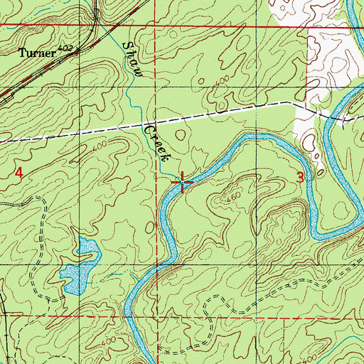 Topographic Map of Shaw Creek, AL