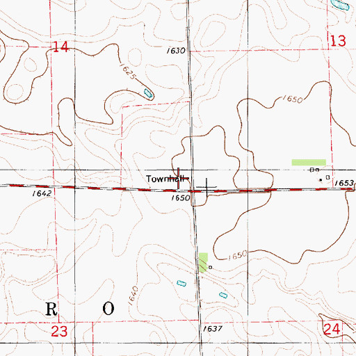Topographic Map of Trura Townhall, SD