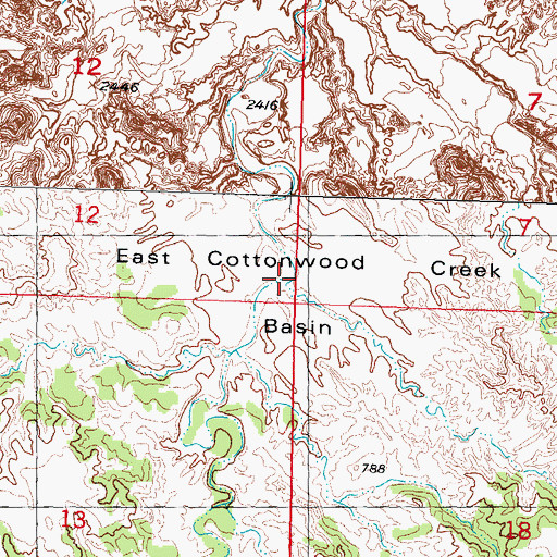 Topographic Map of East Cottonwood Creek Basin, SD