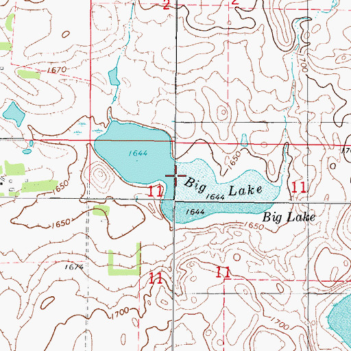 Topographic Map of Big Lake, SD