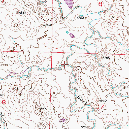 Topographic Map of East Fork Minneconjou Creek, SD