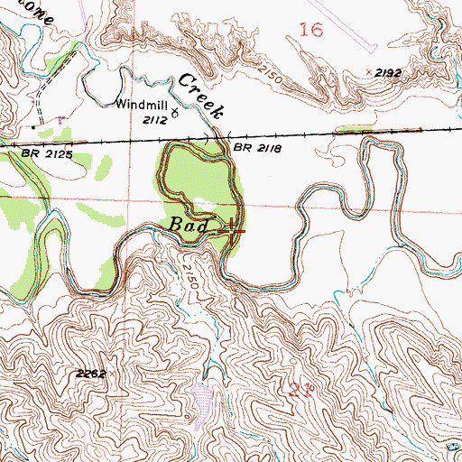 Topographic Map of Grindstone Creek, SD