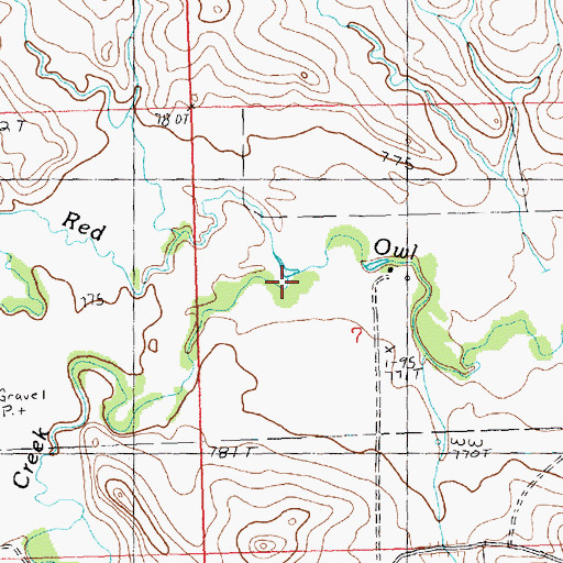 Topographic Map of White Owl Creek, SD