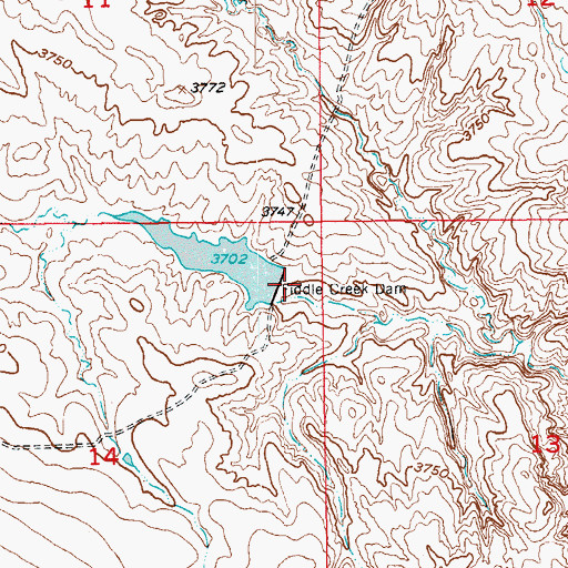 Topographic Map of Fiddle Creek Dam, SD
