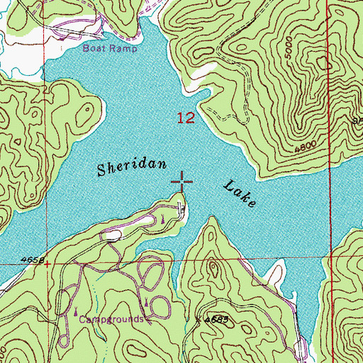 Topographic Map of Sheridan Lake, SD