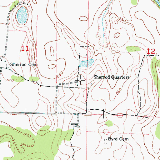 Topographic Map of Sherrod Quarters, AL