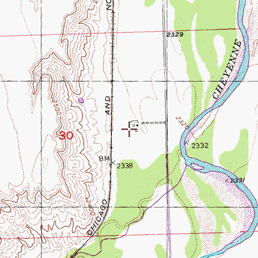 Topographic Map of Dakota City Post Office (historical), SD