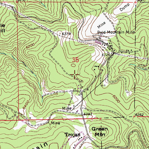 Topographic Map of Greenmont Post Office (historical), SD