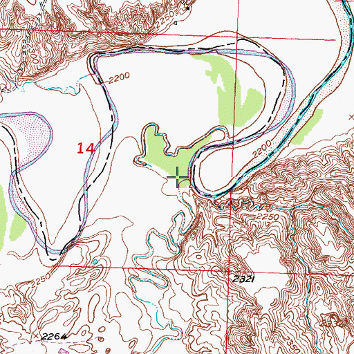 Topographic Map of Long Creek, SD