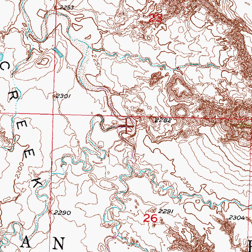 Topographic Map of East Cottonwood Creek, SD