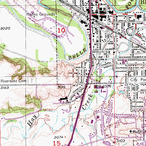Topographic Map of City of Belle Fourche, SD