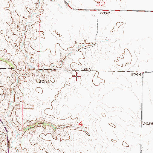 Topographic Map of Unorganized Territory of East Corson, SD