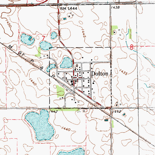 Topographic Map of Town of Dolton, SD