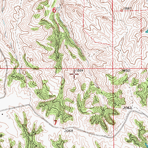 Topographic Map of Unorganized Territory of East Gregory, SD