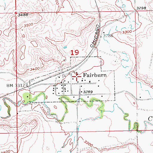 Topographic Map of Town of Fairburn, SD