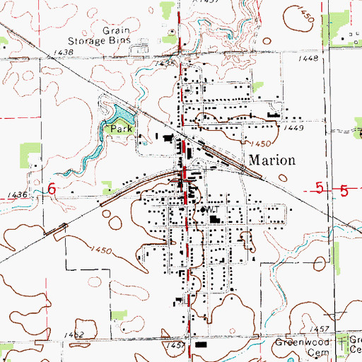 Topographic Map of City of Marion, SD