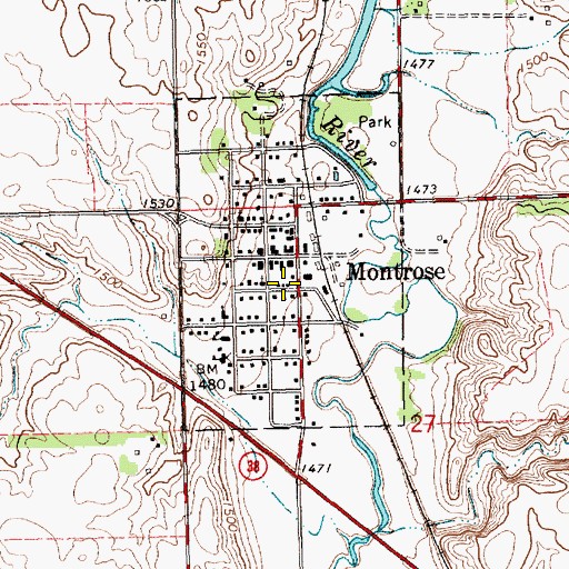 Topographic Map of City of Montrose, SD