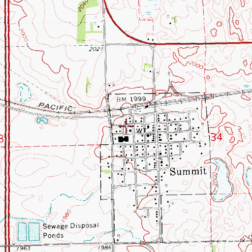Topographic Map of Town of Summit, SD