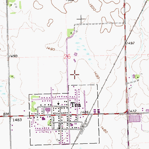Topographic Map of City of Tea, SD