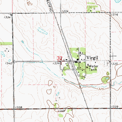 Topographic Map of Town of Virgil, SD