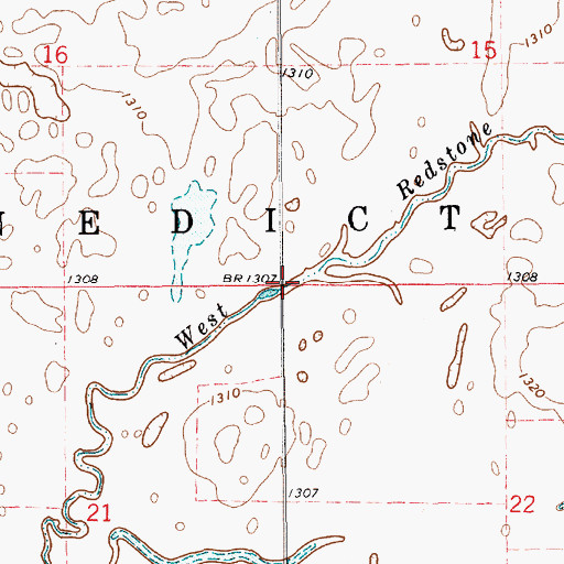 Topographic Map of Township of Benedict, SD