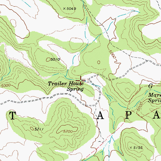 Topographic Map of Trailer House Spring, AZ