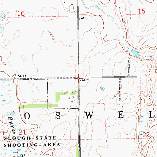 Topographic Map of Township of Roswell, SD