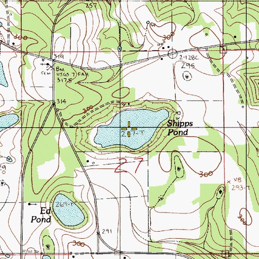 Topographic Map of Shipps Pond, AL