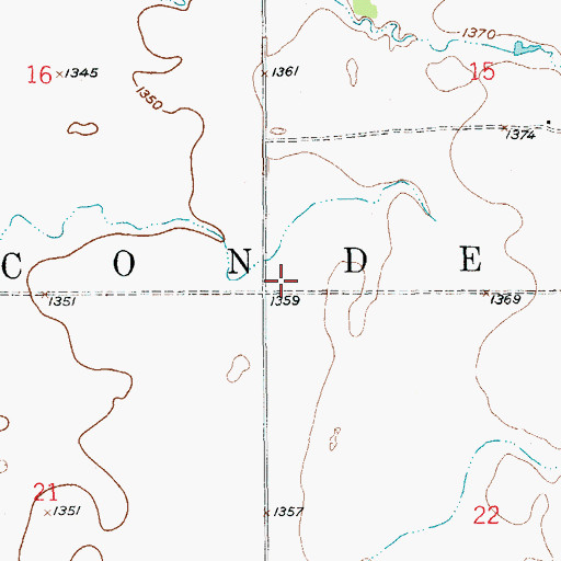 Topographic Map of Township of Conde, SD