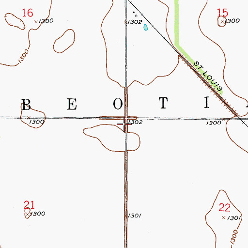 Topographic Map of Township of Beotia, SD