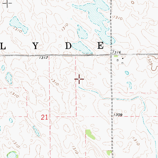 Topographic Map of Township of Clyde, SD