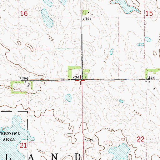 Topographic Map of Township of Hartland, SD