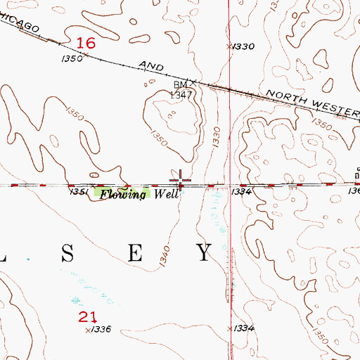 Topographic Map of Township of Wolsey, SD