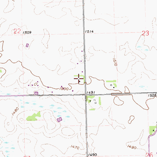 Topographic Map of Township of Delapre, SD