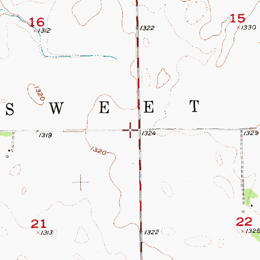 Topographic Map of Township of Sweet, SD