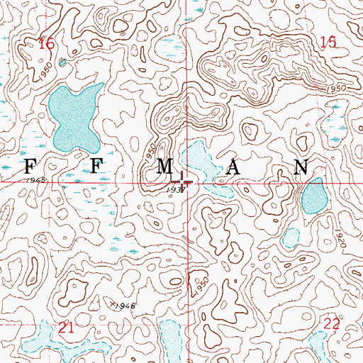 Topographic Map of Township of Hoffman, SD