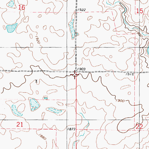 Topographic Map of Township of Spring Creek, SD
