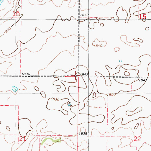 Topographic Map of Township of Worms, SD