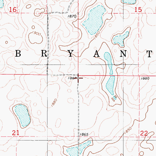 Topographic Map of Township of North Bryant, SD