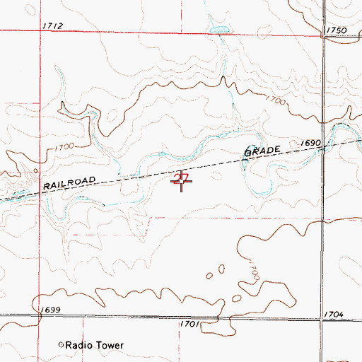 Topographic Map of Township of Dry Run, SD