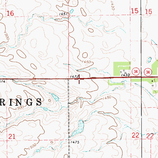 Topographic Map of Township of Wessington Springs, SD