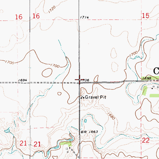 Topographic Map of Township of Crow, SD
